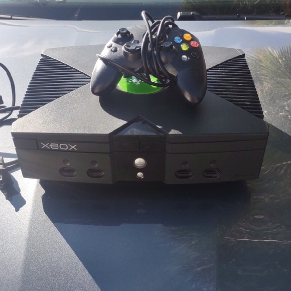 Black Gaming Console with Controller